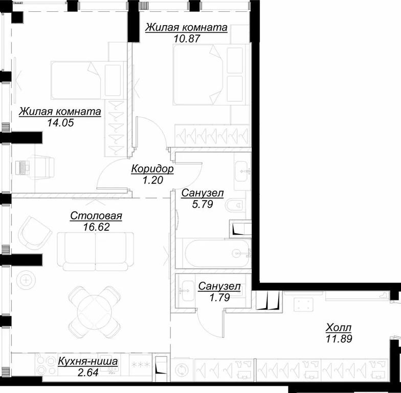 2-BD Apartment Sale, 65.62平方米 at Mod, 4th Maryinoy Roschi Street, 12с9, Moscow, Russia #1 2-BD Apartment Sale, 65.62平方米 at Mod, 4th Maryinoy Roschi Street, 12с9, Moscow, Russia #1