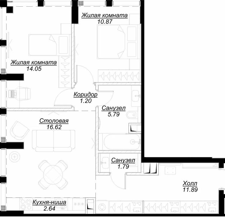 2-BD Apartment Sale, 65.62平方米 at Mod, 4th Maryinoy Roschi Street, 12с9, Moscow, Russia #1 2-BD Apartment Sale, 65.62平方米 at Mod, 4th Maryinoy Roschi Street, 12с9, Moscow, Russia #1