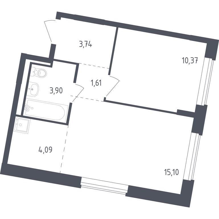 Apartment Sale, 38.9 sq. m. at Rublevskiy Kvartal, Laykovo Green Quarter, zhiloy kompleks Gorod-sobytiye Laykovo, selo Laykovo, Odintsovskiy City District, Moscow Region, Russia #1