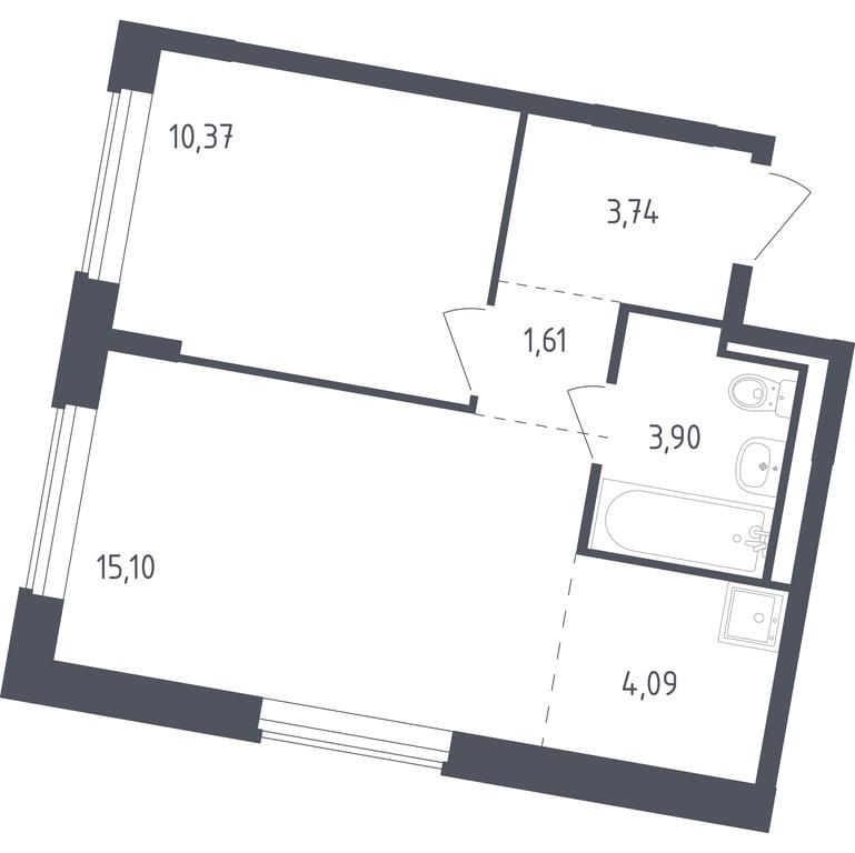 Apartment Sale, 38.8 sq. m. at Rublevskiy Kvartal, Laykovo Green Quarter, zhiloy kompleks Gorod-sobytiye Laykovo, selo Laykovo, Odintsovskiy City District, Moscow Region, Russia #2