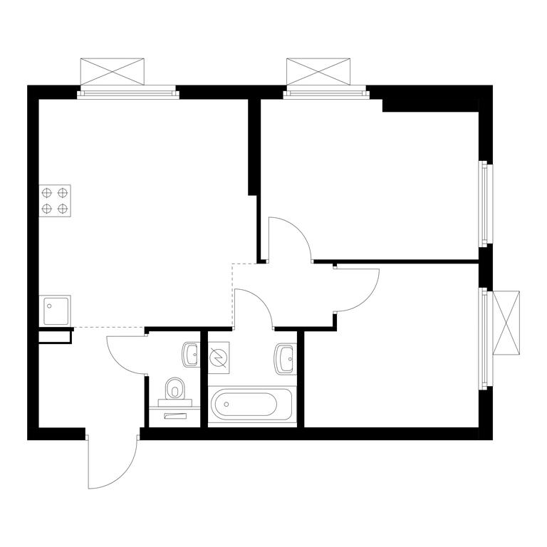 2-BD Apartment Sale, 48.6平方米 at Amurskiy Park, Амурская улица, 2с11, Москва, Россия #1 2-BD Apartment Sale, 48.6平方米 at Amurskiy Park, Амурская улица, 2с11, Москва, Россия #1