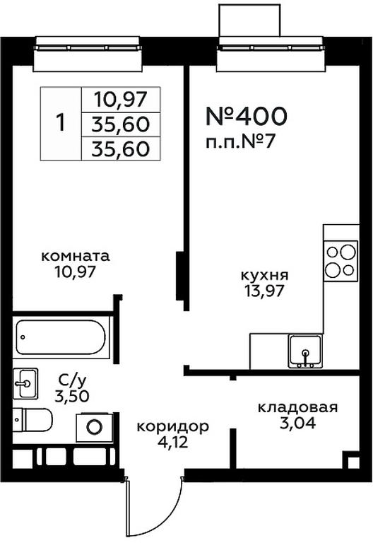Apartment Sale, 35.6平方米 at Novograd Pavlino, Kosinskoye shosse, 2, Novoye Pavlino Microdistrict, Balashikha, Moscow Region, Russia #1