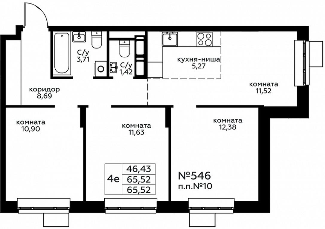 3-BD Apartment Sale, 65.52平方米 at Novograd Pavlino, Kosinskoye shosse, 2, Novoye Pavlino Microdistrict, Balashikha, Moscow Region, Russia #1 3-BD Apartment Sale, 65.52平方米 at Novograd Pavlino, Kosinskoye shosse, 2, Novoye Pavlino Microdistrict, Balashikha, Moscow Region, Russia #1