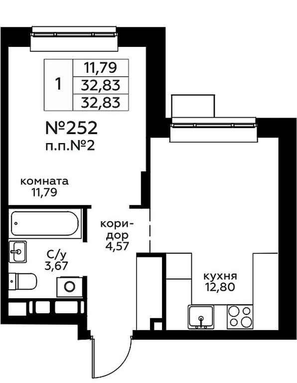 Apartment Sale, 32.83 sq. m. at Novograd Pavlino, Kosinskoye shosse, 2, Novoye Pavlino Microdistrict, Balashikha, Moscow Region, Russia #1