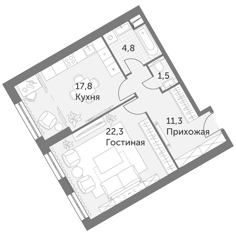 3-BD Apartment Sale, 79.1 sq. m. at Arkhitektor, Akademika Volgina Street, 2Д, Moscow, Russia #1 3-BD Apartment Sale, 79.1 sq. m. at Arkhitektor, Akademika Volgina Street, 2Д, Moscow, Russia #1