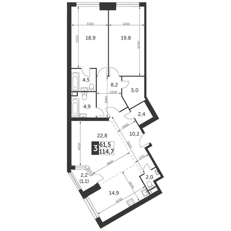 2-BD Apartment Sale, 43.3 sq. m. at Arkhitektor, Akademika Volgina Street, 2Д, Moscow, Russia #1 2-BD Apartment Sale, 43.3 sq. m. at Arkhitektor, Akademika Volgina Street, 2Д, Moscow, Russia #1