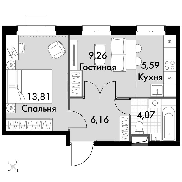 Продажа 2-комн. квартиры, 38,89 м² в ЖК «Движение. Говорово», Центральная улица, 47, деревня Говорово, поселение Московский, Москва, Россия #1