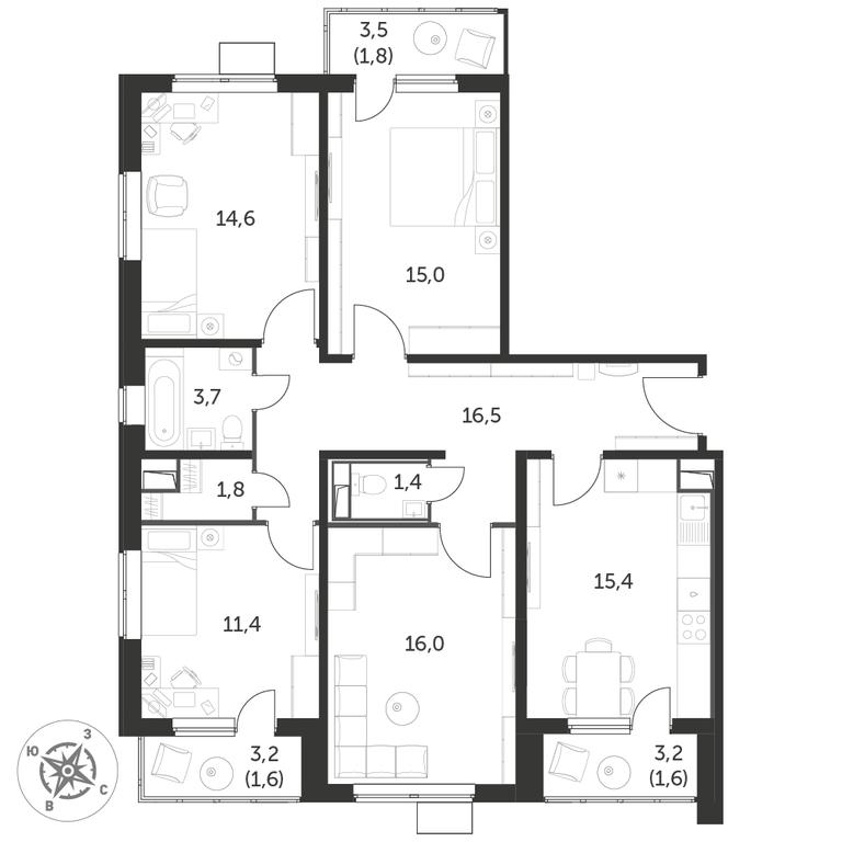 4-BD Apartment Sale, 100.9平方米 at Pervyi Lermontovskiy, zhiloy kompleks 1-y Lermontovskiy, Lyubertsy, Moscow Region, Russia #1 4-BD Apartment Sale, 100.9平方米 at Pervyi Lermontovskiy, zhiloy kompleks 1-y Lermontovskiy, Lyubertsy, Moscow Region, Russia #1