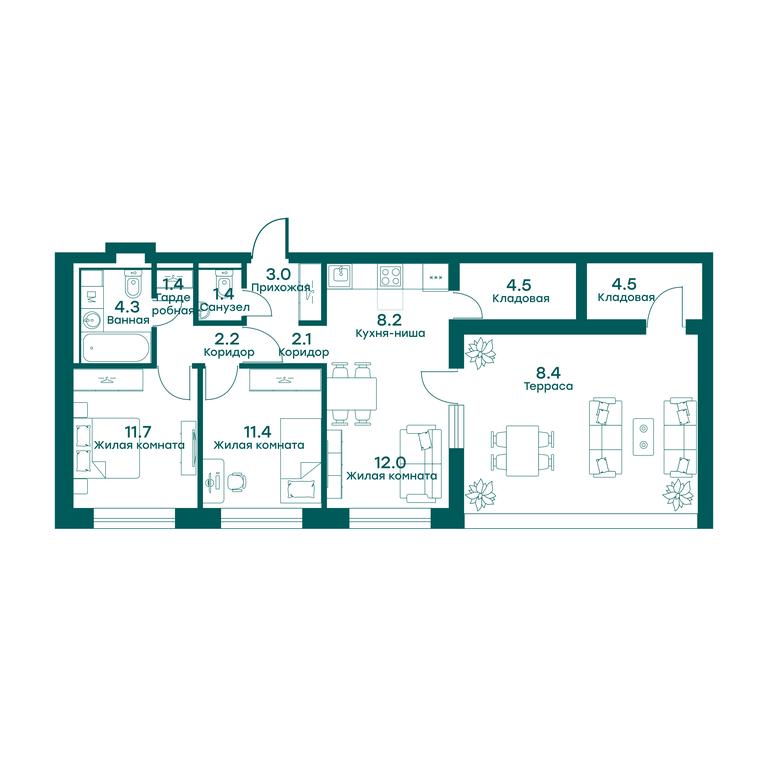 2-BD Apartment Sale, 75.1平方米 at Ravnovesie, zhiloy kompleks Ravnovesiye, selo Perkhushkovo, Odintsovskiy City District, Moscow Region, Russia #1 2-BD Apartment Sale, 75.1平方米 at Ravnovesie, zhiloy kompleks Ravnovesiye, selo Perkhushkovo, Odintsovskiy City District, Moscow Region, Russia #1