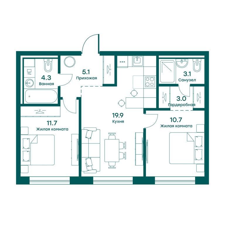 1-BD Apartment Sale, 57.8 sq. m. at Ravnovesie, zhiloy kompleks Ravnovesiye, selo Perkhushkovo, Odintsovskiy City District, Moscow Region, Russia #1 1-BD Apartment Sale, 57.8 sq. m. at Ravnovesie, zhiloy kompleks Ravnovesiye, selo Perkhushkovo, Odintsovskiy City District, Moscow Region, Russia #1