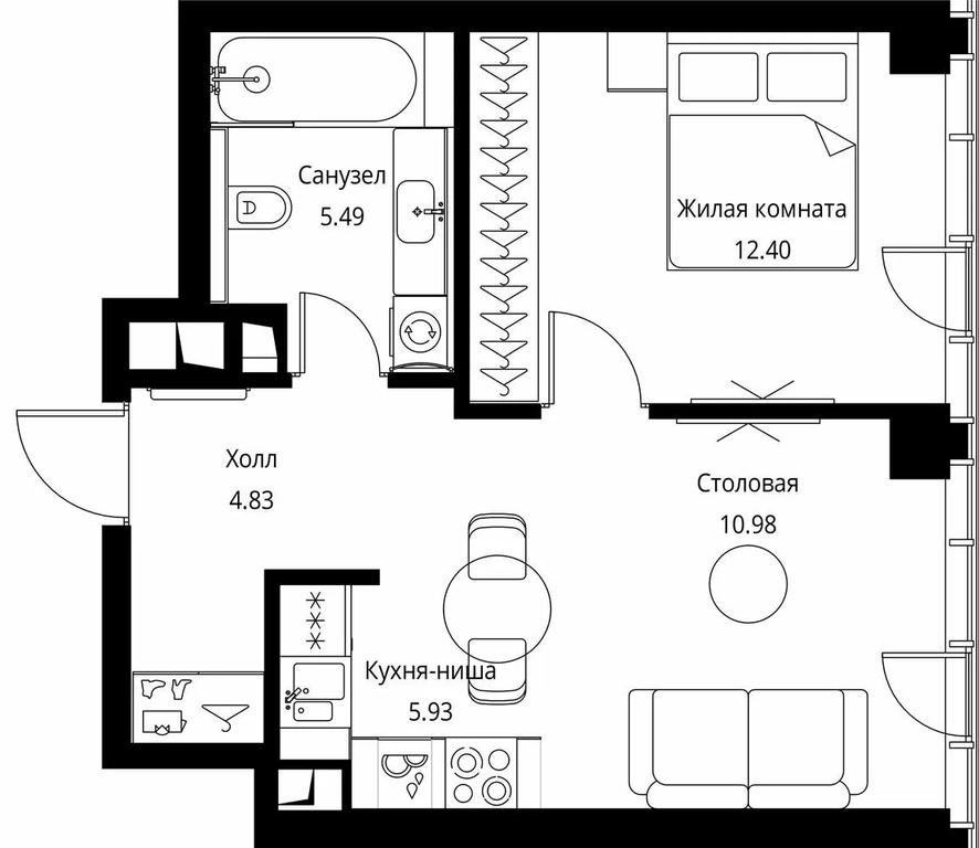 1-BD Apartment Sale, 39.63 sq. m. at City Bay, Volokolamskoye Highway, 95с3, Moscow, Russia #1 1-BD Apartment Sale, 39.63 sq. m. at City Bay, Volokolamskoye Highway, 95с3, Moscow, Russia #1