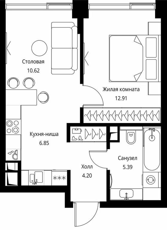 1-BD Apartment Sale, 39.97平方米 at City Bay, Volokolamskoye Highway, 95с3, Moscow, Russia #1 1-BD Apartment Sale, 39.97平方米 at City Bay, Volokolamskoye Highway, 95с3, Moscow, Russia #1