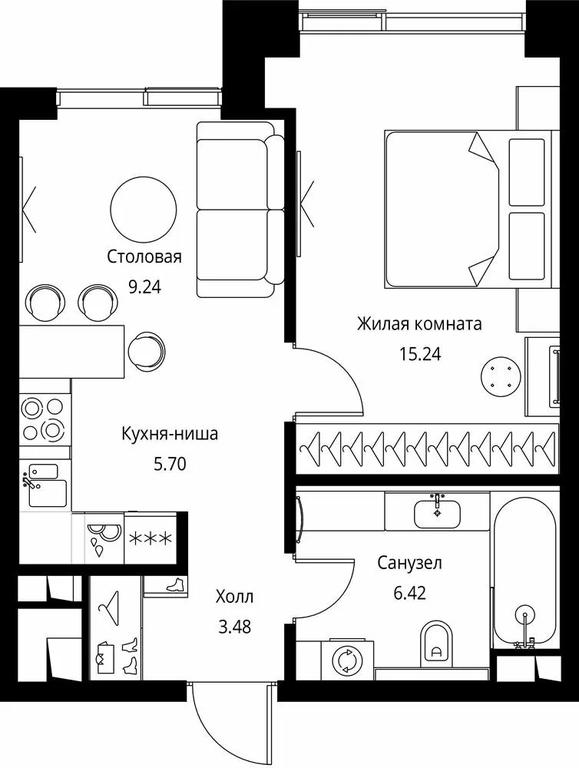 1-BD Apartment Sale, 40.08平方米 at City Bay, Volokolamskoye Highway, 95с3, Moscow, Russia #1 1-BD Apartment Sale, 40.08平方米 at City Bay, Volokolamskoye Highway, 95с3, Moscow, Russia #1