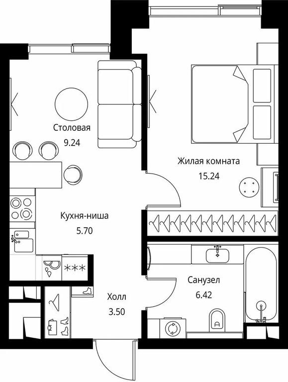 Продажа 1-комн. квартиры, 40,1 м² в ЖК «Сити Бэй (City Bay)», Волоколамское шоссе, 95с3, Москва, Россия #1