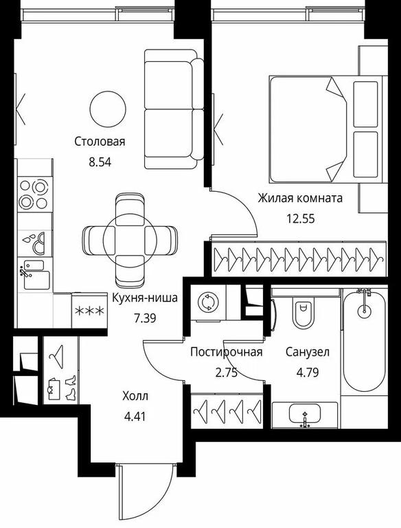 1-BD Apartment Sale, 40.43 sq. m. at City Bay, Volokolamskoye Highway, 95с3, Moscow, Russia #1 1-BD Apartment Sale, 40.43 sq. m. at City Bay, Volokolamskoye Highway, 95с3, Moscow, Russia #1