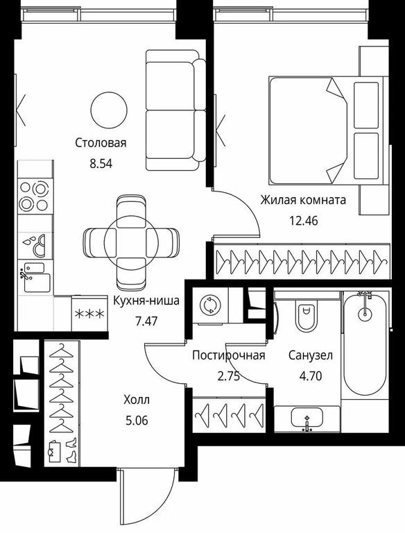 1-BD Apartment Sale, 40.98平方米 at City Bay, Volokolamskoye Highway, 95с3, Moscow, Russia #1 1-BD Apartment Sale, 40.98平方米 at City Bay, Volokolamskoye Highway, 95с3, Moscow, Russia #1