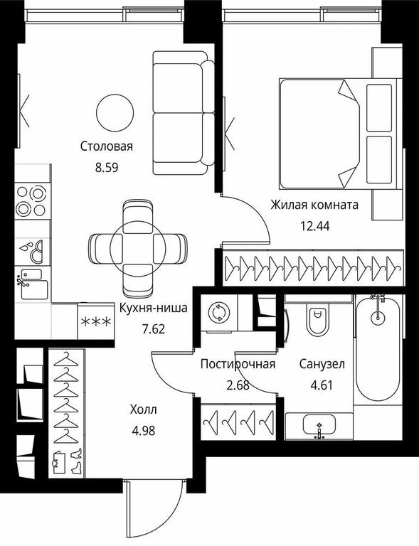1-BD Apartment Sale, 40.92 sq. m. at City Bay, Volokolamskoye Highway, 95с3, Moscow, Russia #1 1-BD Apartment Sale, 40.92 sq. m. at City Bay, Volokolamskoye Highway, 95с3, Moscow, Russia #1