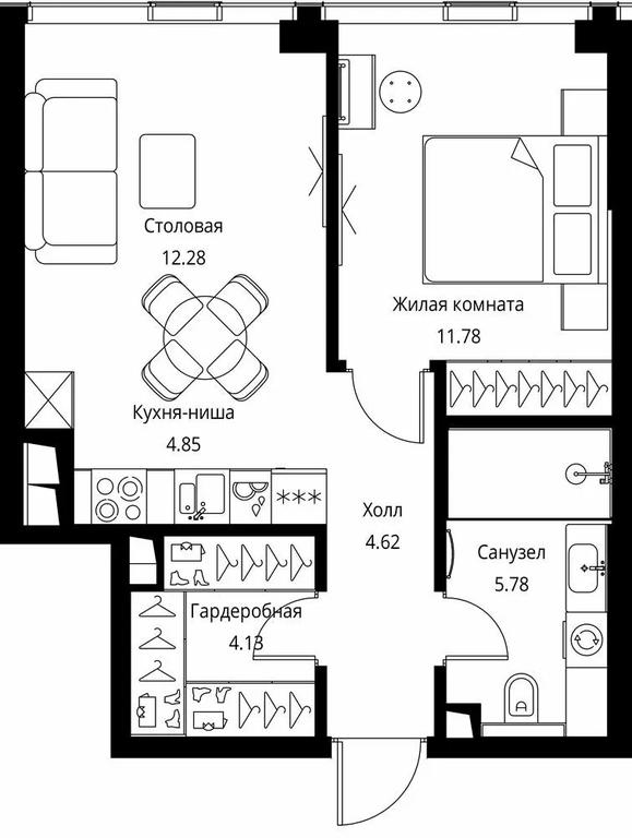 1-BD Apartment Sale, 43.44 sq. m. at City Bay, Volokolamskoye Highway, 95с3, Moscow, Russia #1 1-BD Apartment Sale, 43.44 sq. m. at City Bay, Volokolamskoye Highway, 95с3, Moscow, Russia #1