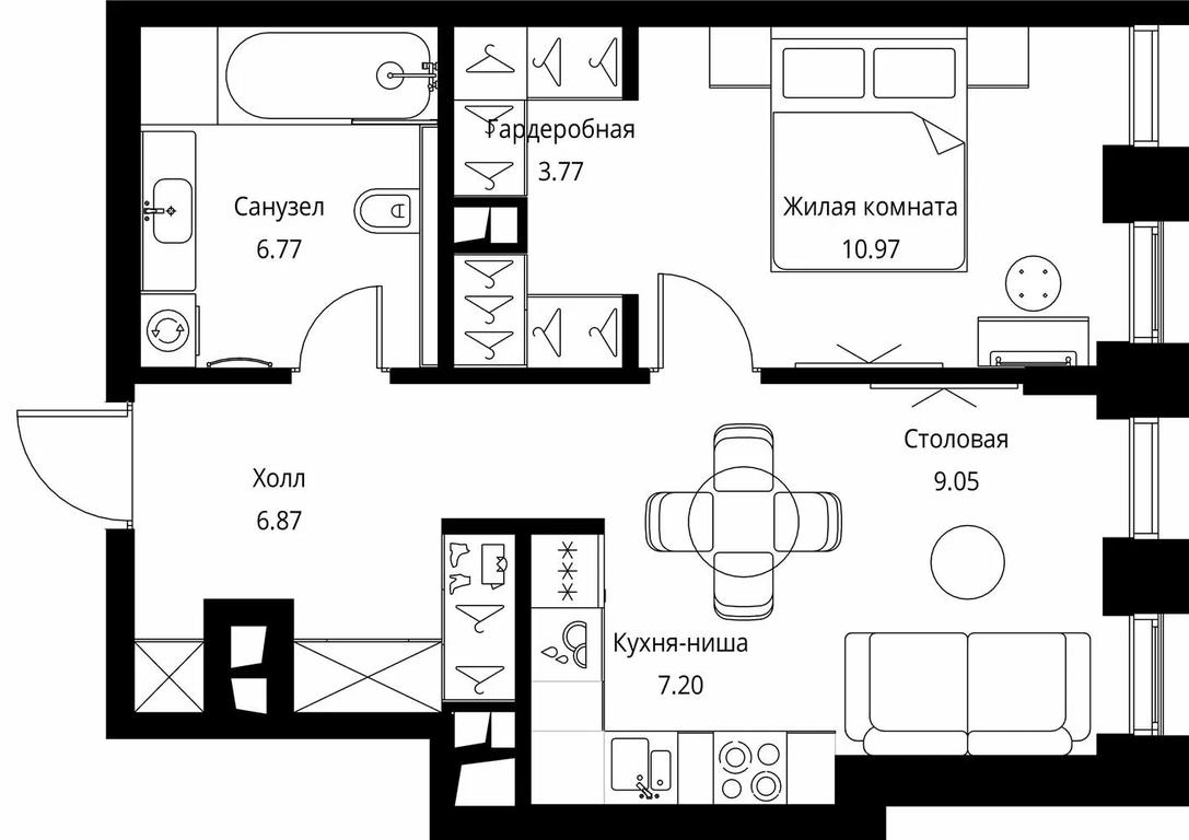 1-BD Apartment Sale, 44.63 sq. m. at City Bay, Volokolamskoye Highway, 95с3, Moscow, Russia #1 1-BD Apartment Sale, 44.63 sq. m. at City Bay, Volokolamskoye Highway, 95с3, Moscow, Russia #1