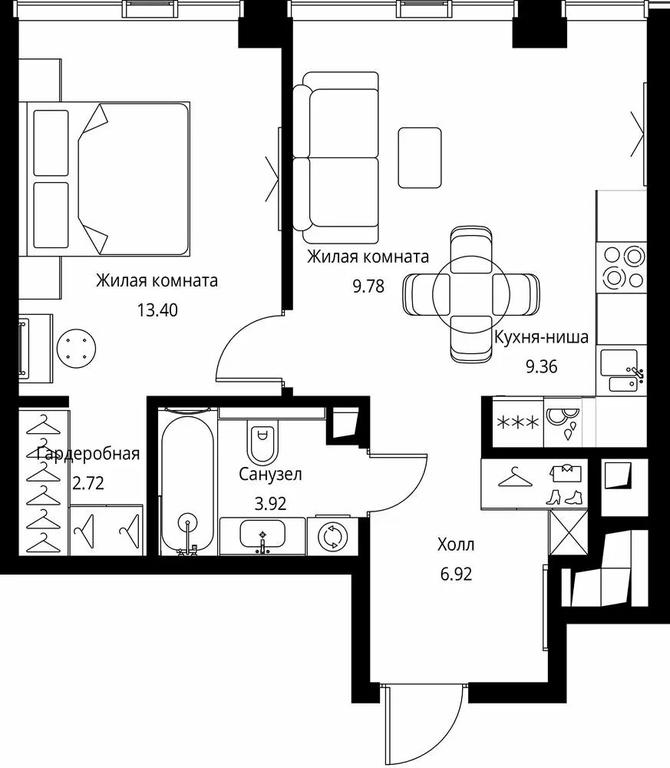 1-BD Apartment Sale, 46.1 sq. m. at City Bay, Volokolamskoye Highway, 95с3, Moscow, Russia #1 1-BD Apartment Sale, 46.1 sq. m. at City Bay, Volokolamskoye Highway, 95с3, Moscow, Russia #1