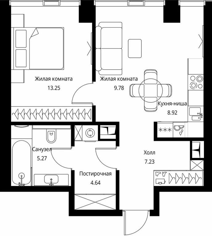 1-BD Apartment Sale, 49.09平方米 at City Bay, Volokolamskoye Highway, 95с3, Moscow, Russia #1 1-BD Apartment Sale, 49.09平方米 at City Bay, Volokolamskoye Highway, 95с3, Moscow, Russia #1