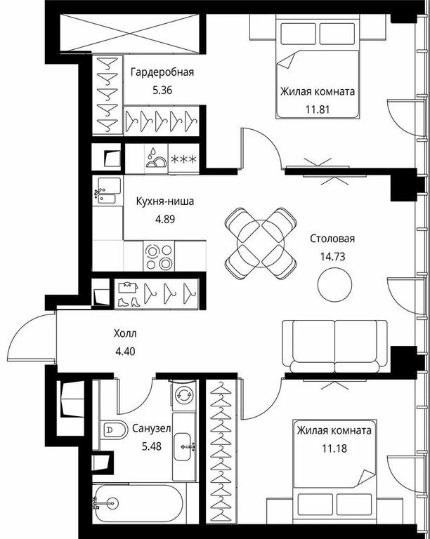 2-BD Apartment Sale, 57.85平方米 at City Bay, Volokolamskoye Highway, 95с3, Moscow, Russia #1 2-BD Apartment Sale, 57.85平方米 at City Bay, Volokolamskoye Highway, 95с3, Moscow, Russia #1