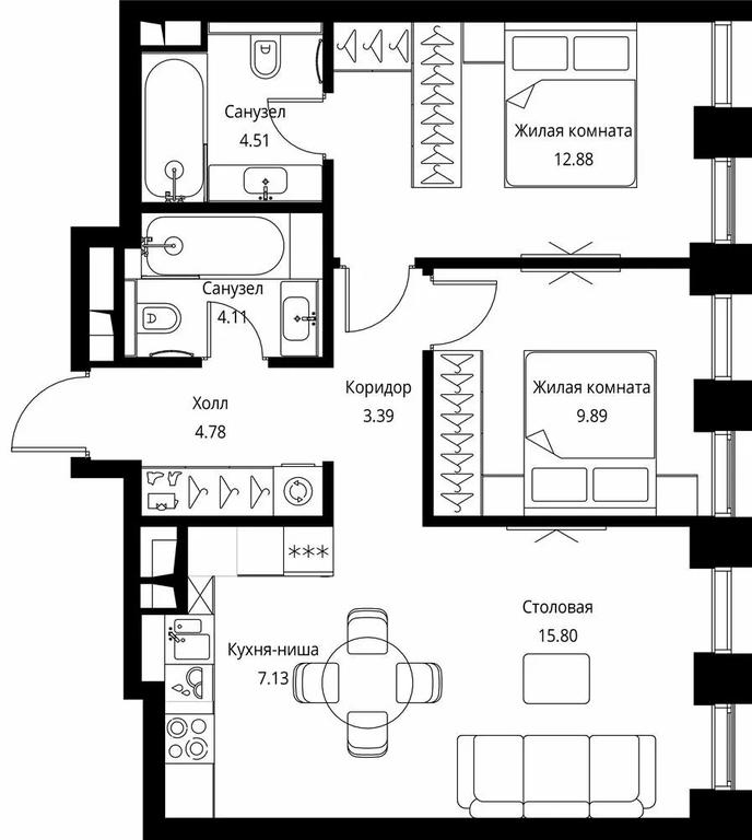 2-BD Apartment Sale, 62.49 sq. m. at City Bay, Volokolamskoye Highway, 95с3, Moscow, Russia #1 2-BD Apartment Sale, 62.49 sq. m. at City Bay, Volokolamskoye Highway, 95с3, Moscow, Russia #1