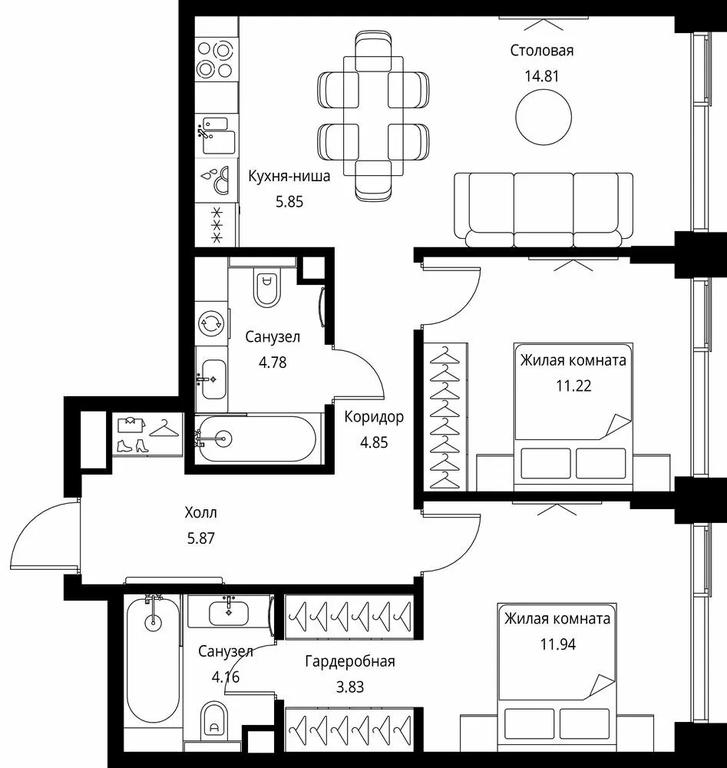 2-BD Apartment Sale, 67.31平方米 at City Bay, Volokolamskoye Highway, 95с3, Moscow, Russia #1 2-BD Apartment Sale, 67.31平方米 at City Bay, Volokolamskoye Highway, 95с3, Moscow, Russia #1