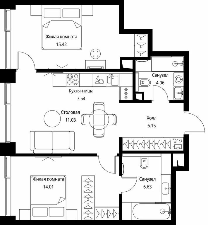 2-BD Apartment Sale, 64.84 sq. m. at City Bay, Volokolamskoye Highway, 95с3, Moscow, Russia #1 2-BD Apartment Sale, 64.84 sq. m. at City Bay, Volokolamskoye Highway, 95с3, Moscow, Russia #1