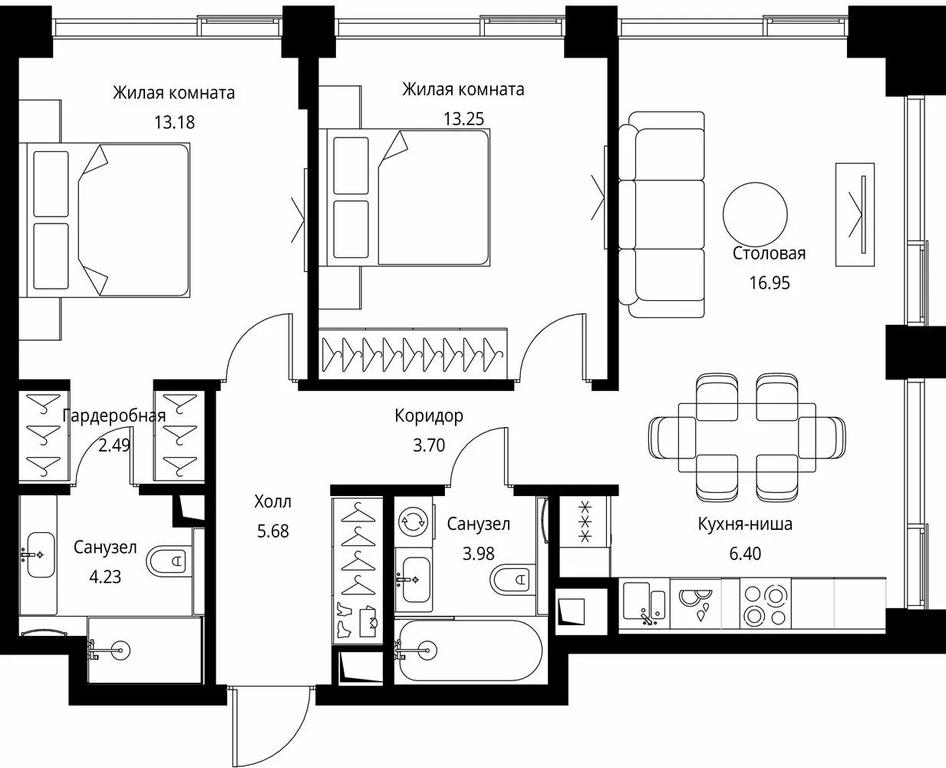 2-BD Apartment Sale, 69.86 sq. m. at City Bay, Volokolamskoye Highway, 95с3, Moscow, Russia #1 2-BD Apartment Sale, 69.86 sq. m. at City Bay, Volokolamskoye Highway, 95с3, Moscow, Russia #1