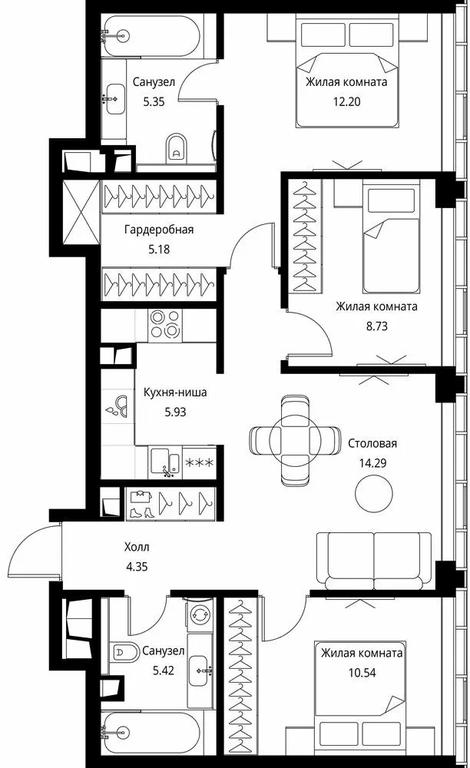3-BD Apartment Sale, 73.72平方米 at City Bay, Volokolamskoye Highway, 95с3, Moscow, Russia #1 3-BD Apartment Sale, 73.72平方米 at City Bay, Volokolamskoye Highway, 95с3, Moscow, Russia #1
