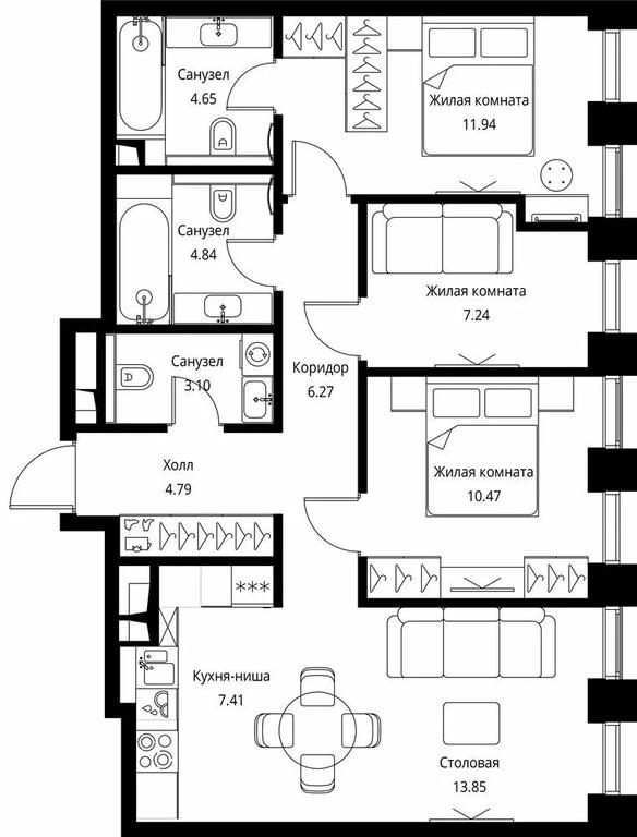 3-BD Apartment Sale, 74.56 sq. m. at City Bay, Volokolamskoye Highway, 95с3, Moscow, Russia #1 3-BD Apartment Sale, 74.56 sq. m. at City Bay, Volokolamskoye Highway, 95с3, Moscow, Russia #1