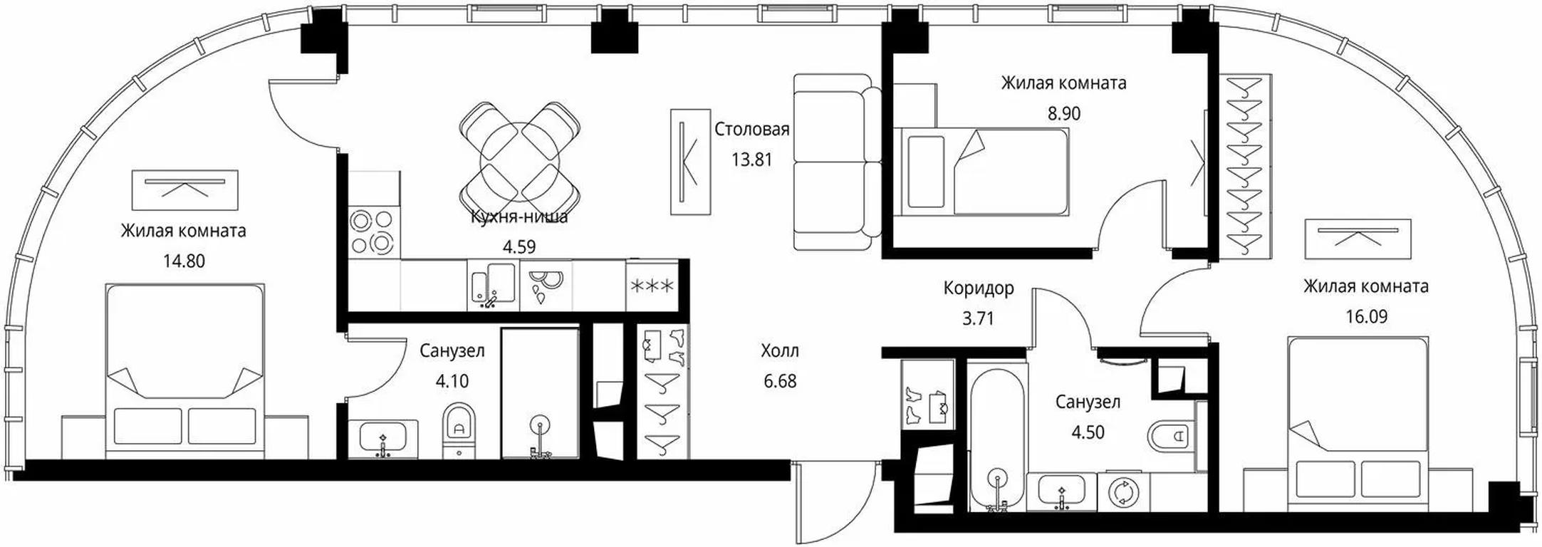 3-BD Apartment Sale, 77.17平方米 at City Bay, Volokolamskoye Highway, 95с3, Moscow, Russia #1 3-BD Apartment Sale, 77.17平方米 at City Bay, Volokolamskoye Highway, 95с3, Moscow, Russia #1