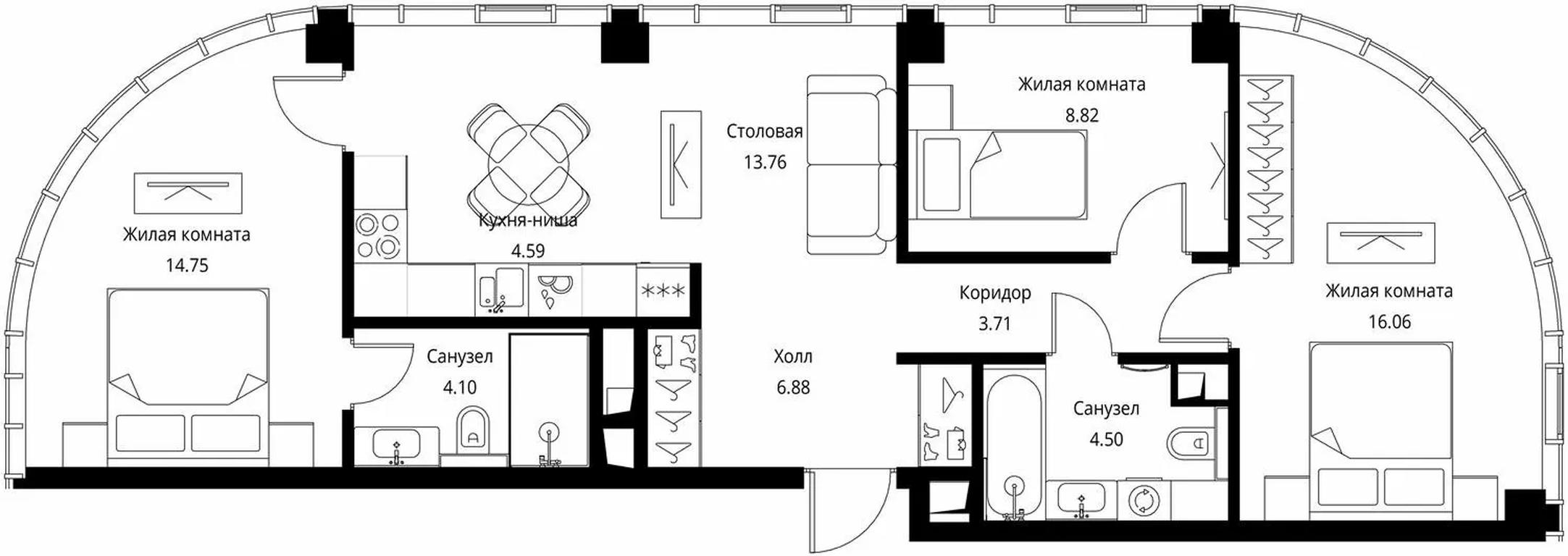3-BD Apartment Sale, 77.16 sq. m. at City Bay, Volokolamskoye Highway, 95с3, Moscow, Russia #1 3-BD Apartment Sale, 77.16 sq. m. at City Bay, Volokolamskoye Highway, 95с3, Moscow, Russia #1