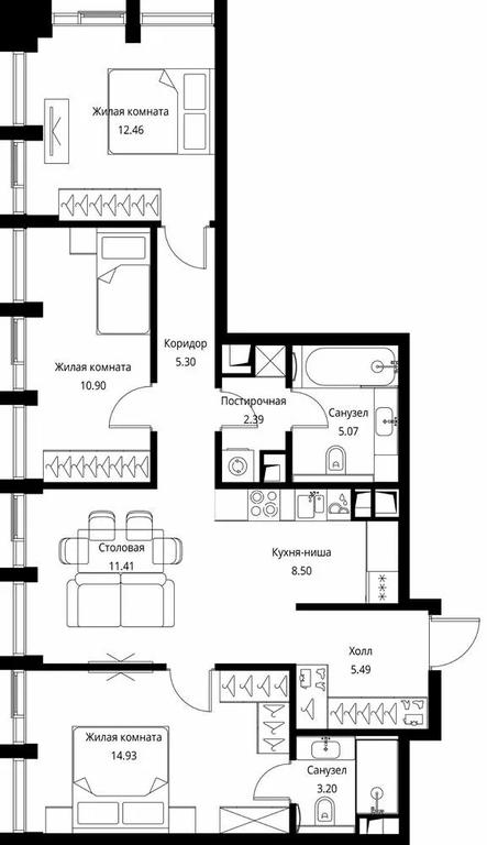 3-BD Apartment Sale, 79.65 sq. m. at City Bay, Volokolamskoye Highway, 95с3, Moscow, Russia #1 3-BD Apartment Sale, 79.65 sq. m. at City Bay, Volokolamskoye Highway, 95с3, Moscow, Russia #1
