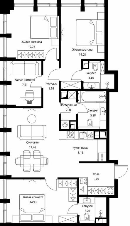 4-BD Apartment Sale, 98.31 sq. m. at City Bay, Volokolamskoye Highway, 95с3, Moscow, Russia #1 4-BD Apartment Sale, 98.31 sq. m. at City Bay, Volokolamskoye Highway, 95с3, Moscow, Russia #1