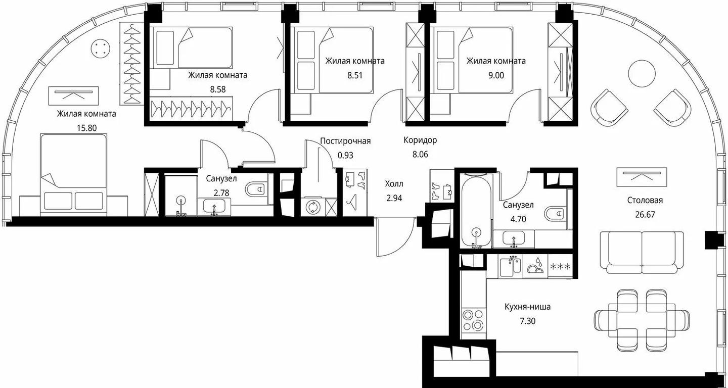 4-BD Apartment Sale, 95.27 sq. m. at City Bay, Volokolamskoye Highway, 95с3, Moscow, Russia #1 4-BD Apartment Sale, 95.27 sq. m. at City Bay, Volokolamskoye Highway, 95с3, Moscow, Russia #1