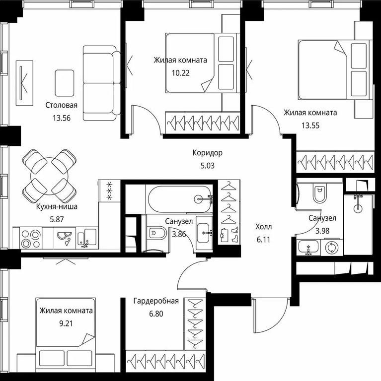 Продажа 3-комн. квартиры, 78,19 м² в ЖК «Сити Бэй (City Bay)», Волоколамское шоссе, 95с3, Москва, Россия #1