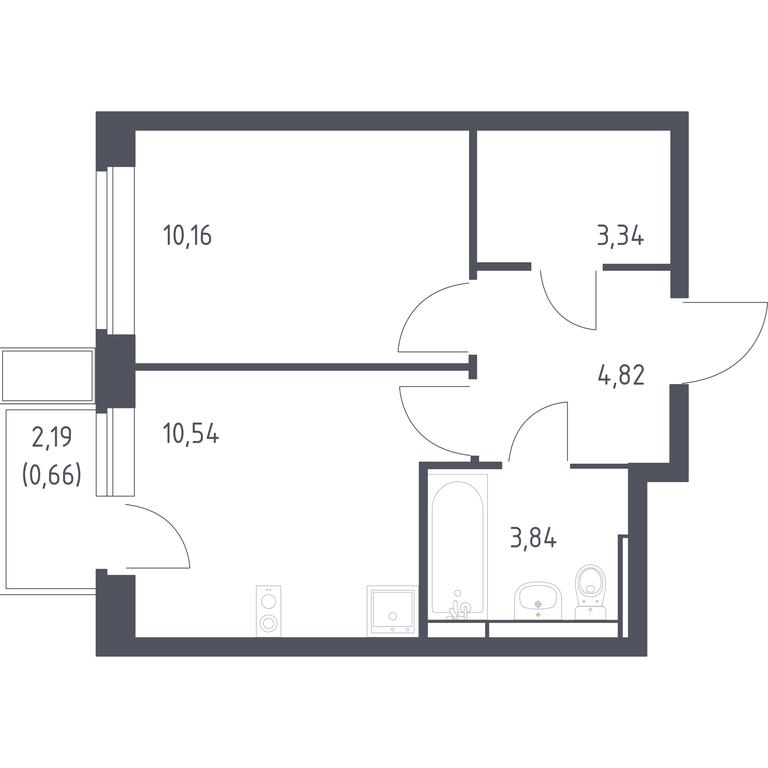 Apartment Sale, 33.36 sq. m. at Novoe Vidnoe, Kalinovka Village, Leninskiy City District, Moscow Region, Russia #1
