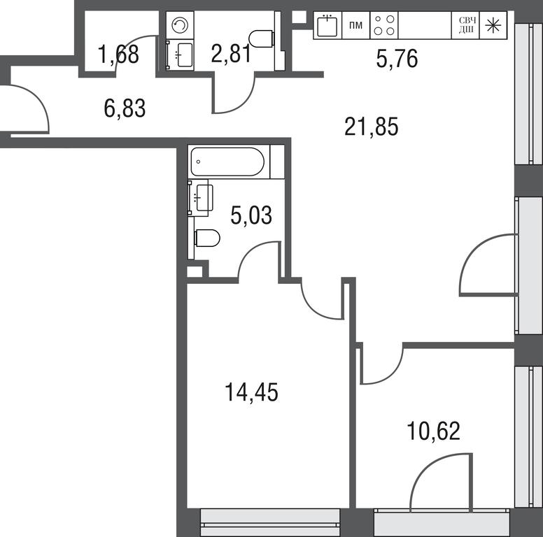 3-BD Apartment Sale, 72.6 sq. m. at AFI Park Voroncovskiy, Akademika Chelomeya Street, 7Ас2, Moscow, Russia #1 3-BD Apartment Sale, 72.6 sq. m. at AFI Park Voroncovskiy, Akademika Chelomeya Street, 7Ас2, Moscow, Russia #1