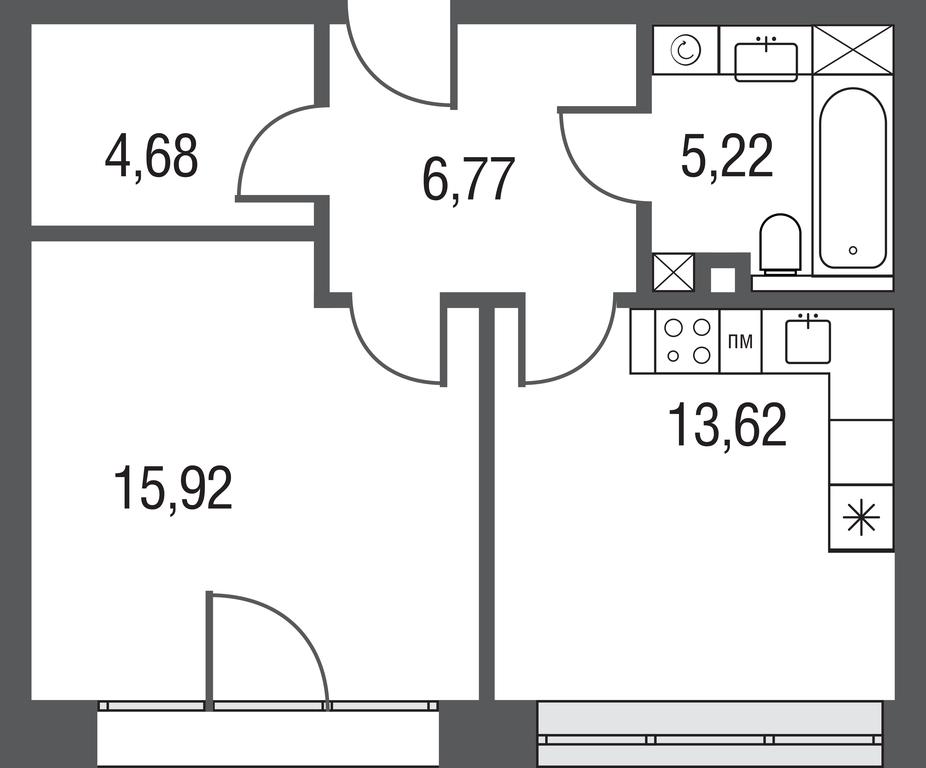 1-BD Apartment Sale, 47.4 sq. m. at AFI Park Voroncovskiy, Akademika Chelomeya Street, 7Ас2, Moscow, Russia #1