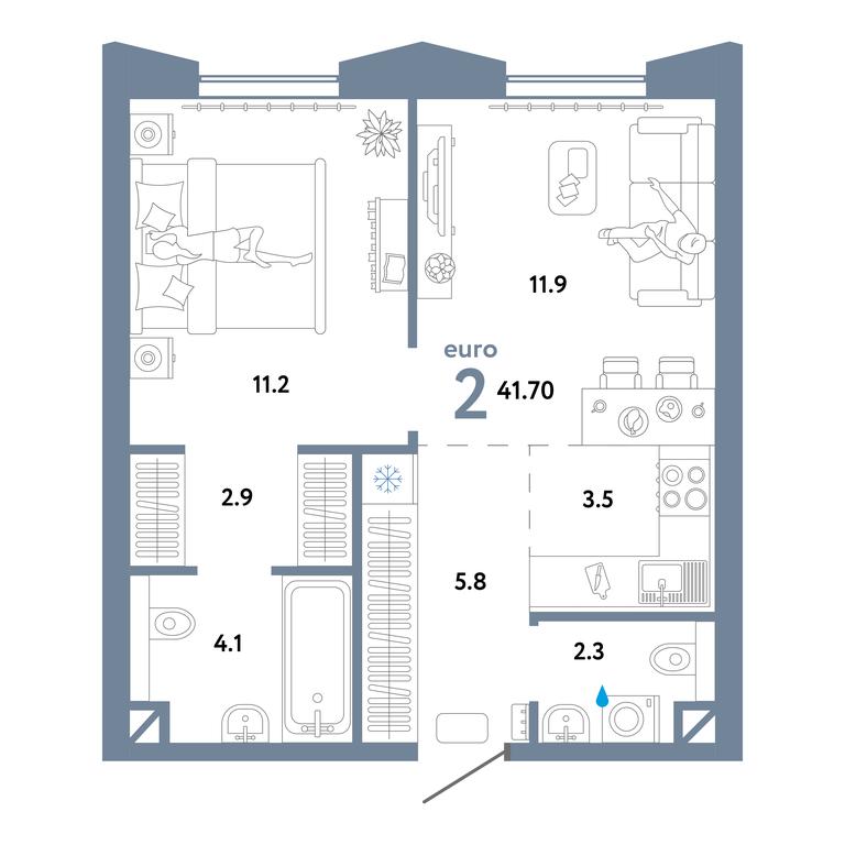 1-BD Apartment Sale, 42.3 sq. m. at Strana.Ozernaya, Ozyornaya Street, 42с7, Moscow, Russia #1 1-BD Apartment Sale, 42.3 sq. m. at Strana.Ozernaya, Ozyornaya Street, 42с7, Moscow, Russia #1