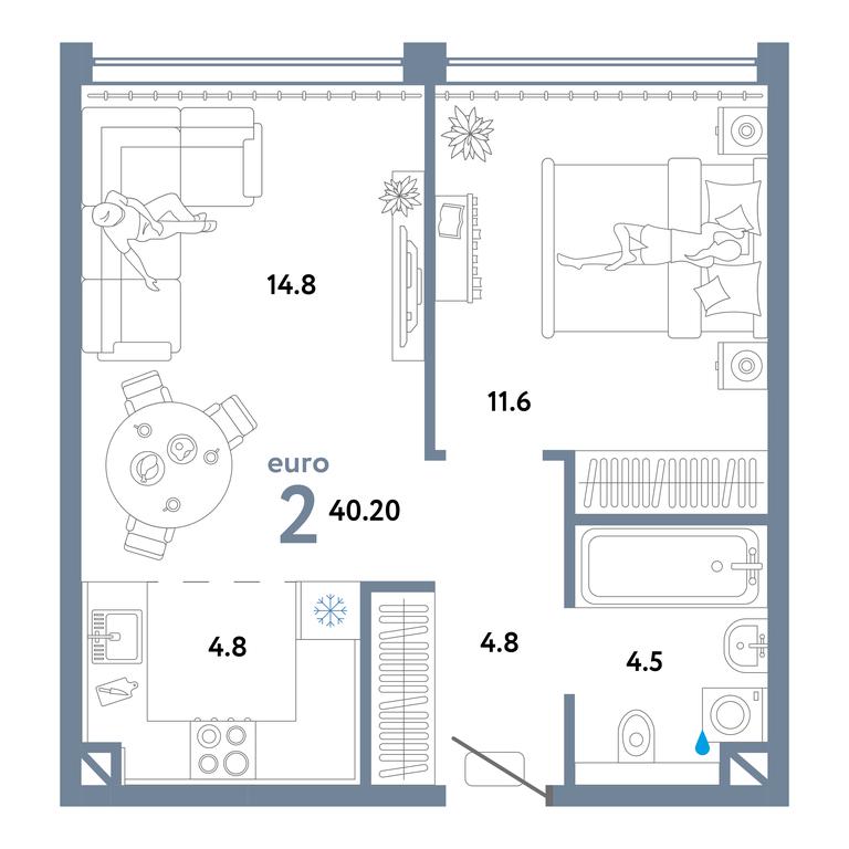 1-BD Apartment Sale, 40.2 sq. m. at Strana.Ozernaya, Ozyornaya Street, 42с7, Moscow, Russia #1 1-BD Apartment Sale, 40.2 sq. m. at Strana.Ozernaya, Ozyornaya Street, 42с7, Moscow, Russia #1