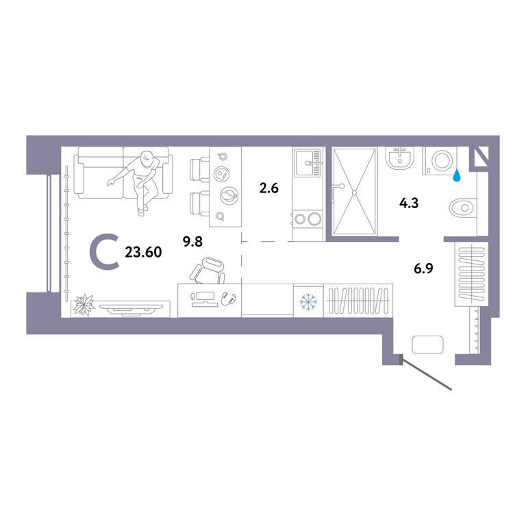 Apartment Sale, 23.6 sq. m. at Strana.Ozernaya, Ozyornaya Street, 42с7, Moscow, Russia #2 Apartment Sale, 23.6 sq. m. at Strana.Ozernaya, Ozyornaya Street, 42с7, Moscow, Russia #2