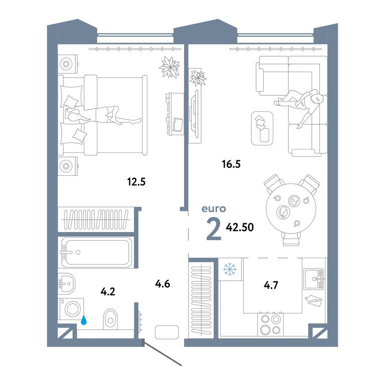 1-BD Apartment Sale, 42.7 sq. m. at Strana.Ozernaya, Ozyornaya Street, 42с7, Moscow, Russia #1 1-BD Apartment Sale, 42.7 sq. m. at Strana.Ozernaya, Ozyornaya Street, 42с7, Moscow, Russia #1
