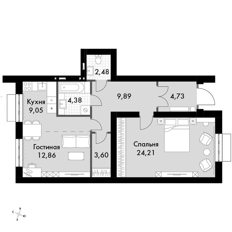 2-BD Apartment Sale, 73.1平方米 at Zhavoronki Club, zhiloy kompleks Akkord Smart-kvartal, Mitkino Village, Odintsovskiy City District, Moscow Region, Russia #1 2-BD Apartment Sale, 73.1平方米 at Zhavoronki Club, zhiloy kompleks Akkord Smart-kvartal, Mitkino Village, Odintsovskiy City District, Moscow Region, Russia #1