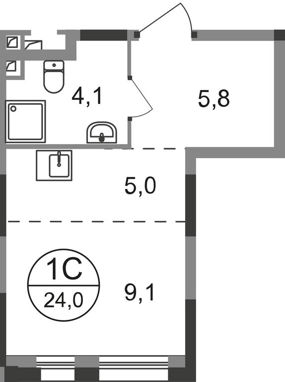 Apartment Sale, 24 sq. m. at Pervyi Moskovskiy, ulitsa Bianki, 1, Moskovskiy, Moscow, Russia #1