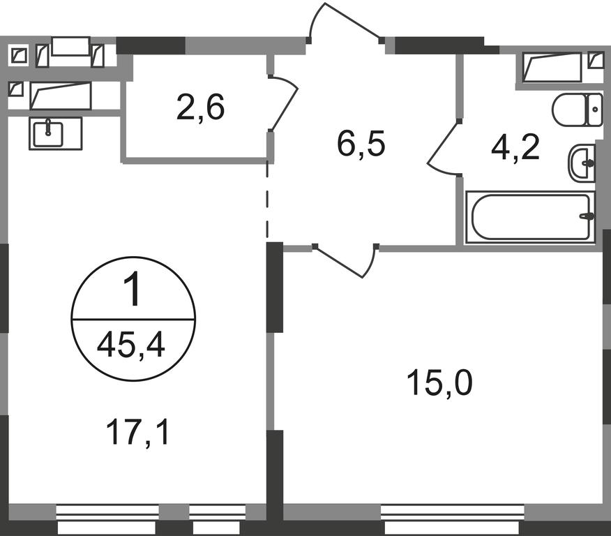 Apartment Sale, 45.4 sq. m. at Pervyi Moskovskiy, ulitsa Bianki, 1, Moskovskiy, Moscow, Russia #1 Apartment Sale, 45.4 sq. m. at Pervyi Moskovskiy, ulitsa Bianki, 1, Moskovskiy, Moscow, Russia #1