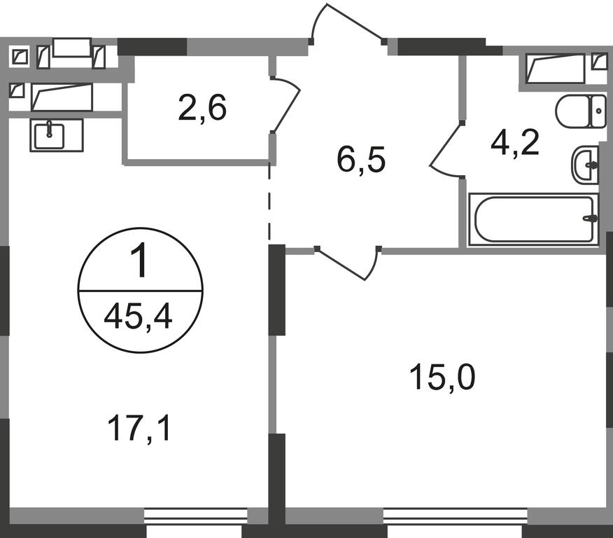 Apartment Sale, 45.4 sq. m. at Pervyi Moskovskiy, ulitsa Bianki, 1, Moskovskiy, Moscow, Russia #1 Apartment Sale, 45.4 sq. m. at Pervyi Moskovskiy, ulitsa Bianki, 1, Moskovskiy, Moscow, Russia #1