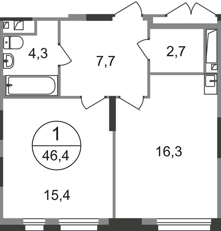 Apartment Sale, 46.4平方米 at Pervyi Moskovskiy, ulitsa Bianki, 1, Moskovskiy, Moscow, Russia #1 Apartment Sale, 46.4平方米 at Pervyi Moskovskiy, ulitsa Bianki, 1, Moskovskiy, Moscow, Russia #1